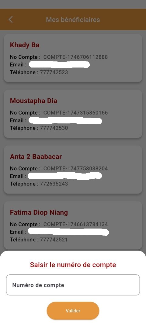 Ajouter un nouveau bénéficiaire par numéro de compte