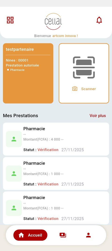 Scanner le QR code du bénéficiaire depuis l'espace partenaire